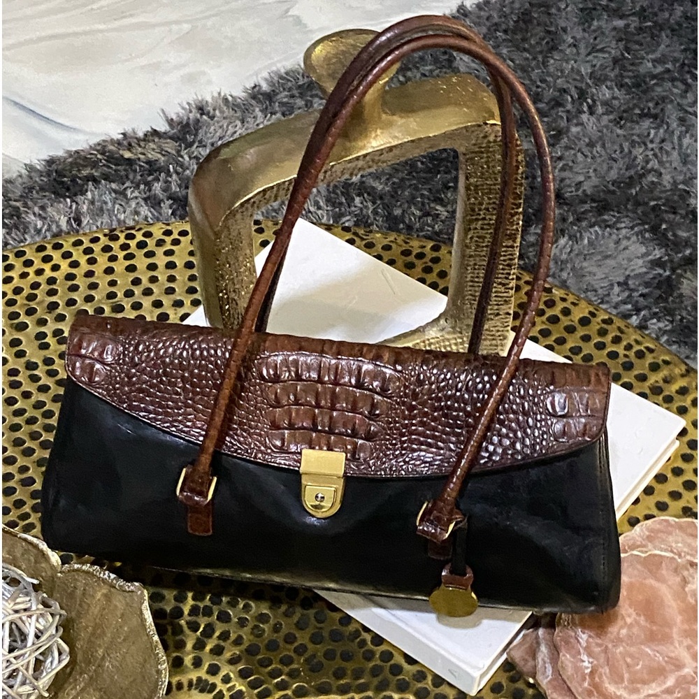 Brahmin Black/Brown Leather Purse,